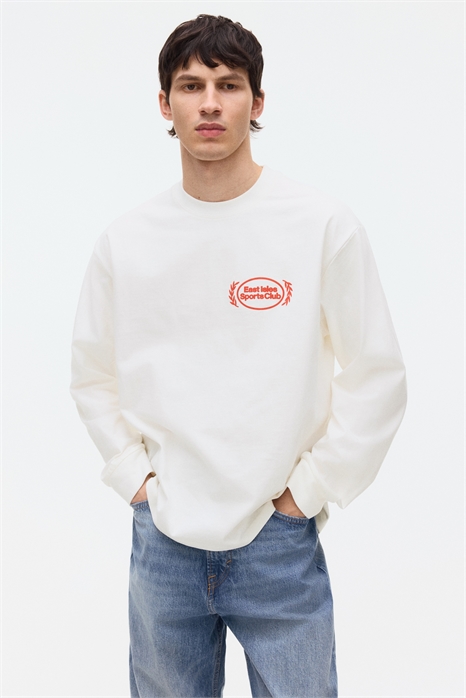 Топ с длинными рукавами свободного кроя с принтом артикул 1332355001