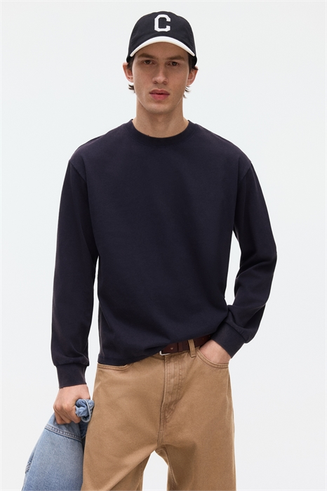 Топ с длинными рукавами свободного кроя с принтом артикул 1332355002