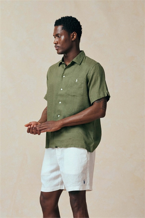 Шорты из льняной ткани, окрашенные в массе артикул 154032188