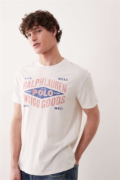 Футболка с винтажным принтом на груди артикул 154008464