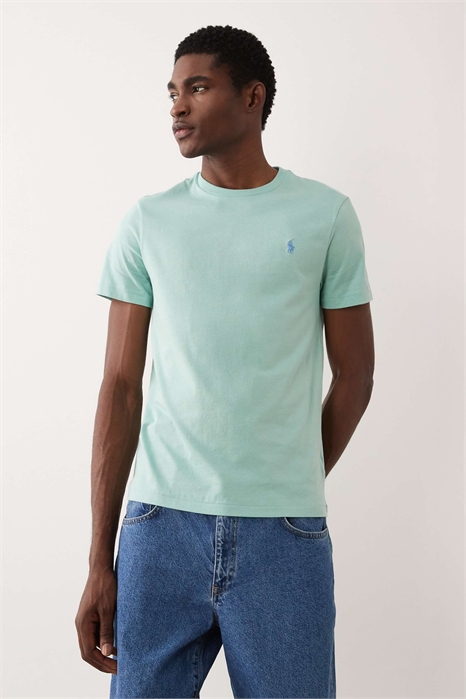 Футболка с логотиком в виде значка, средне-зеленого цвета артикул 154008420