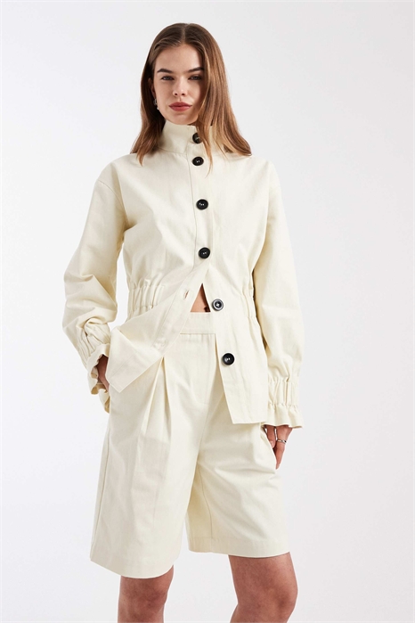 Шорты-лонглайн из хлопка с широкими складками co-ord артикул 154032909