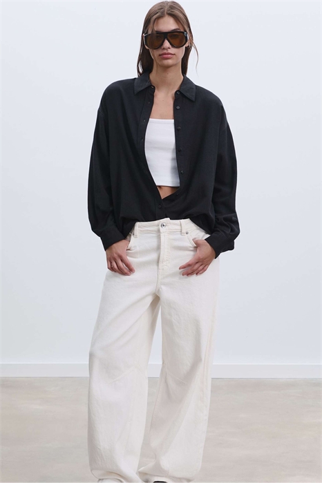 Рубашка из смешанного льна артикул 154054678