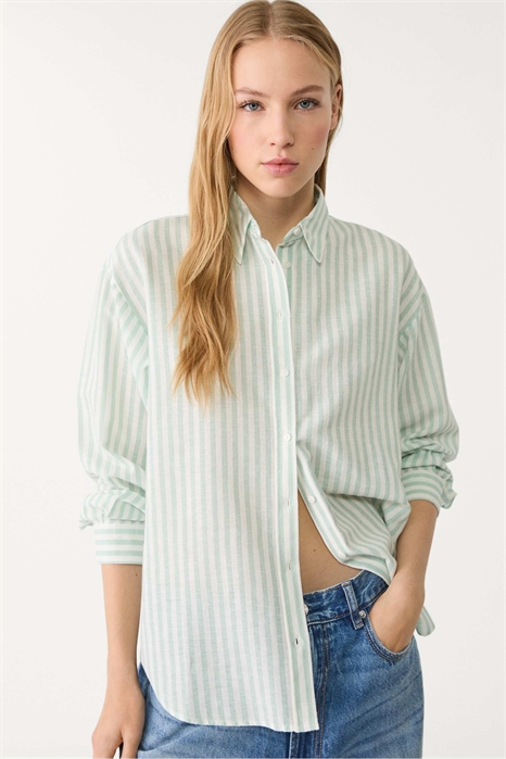 Рубашка из смешанного льна артикул 154055041