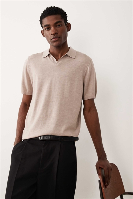 Поло с вырезом горловины из чистой мериносовой шерсти артикул 154585281