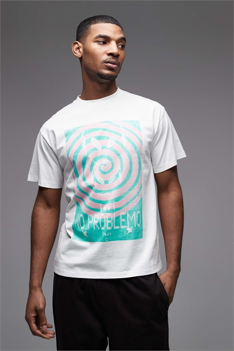 Футболка из 100% хлопка с изображением спирали на груди артикул 154709928