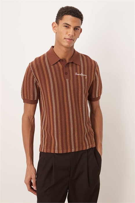 Трикотажная поло с полосками артикул 152829974