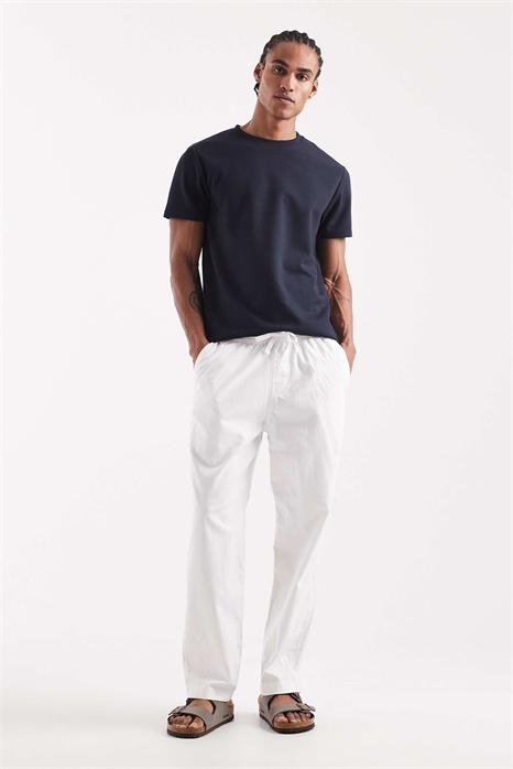 Брюки свободного кроя из смеси хлопка и льна артикул 155638819