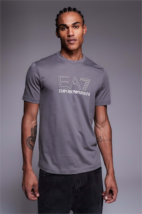 Футболка с круглым вырезом и логотипом Armani EA7 артикул 153989275