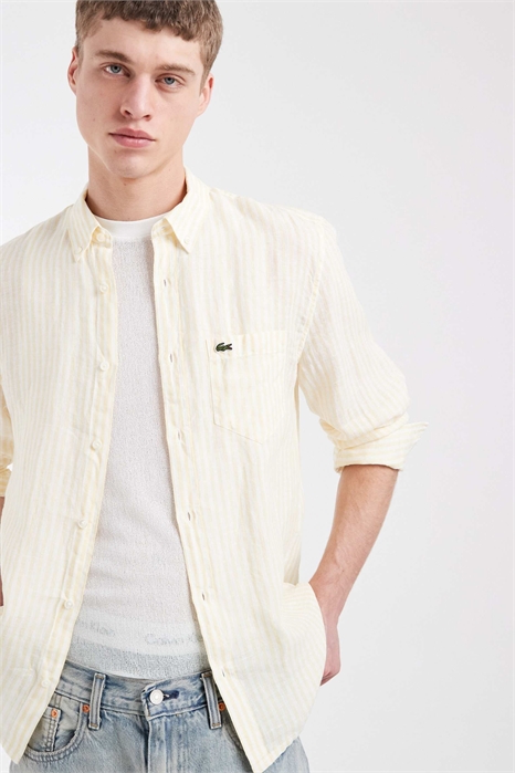 Рубашка из льна в полоску артикул 155116969