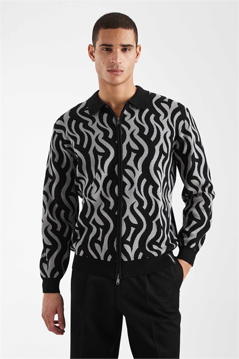 Кардиган на молнии с узором «хармон» артикул 153407180