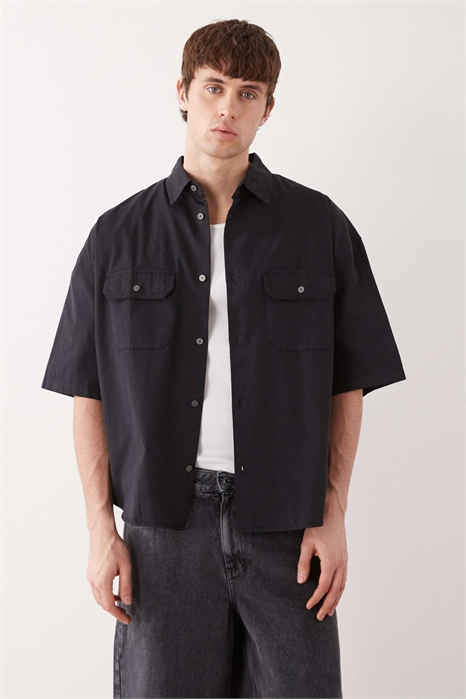 Рубашка прямого кроя с короткими рукавами артикул 154837397