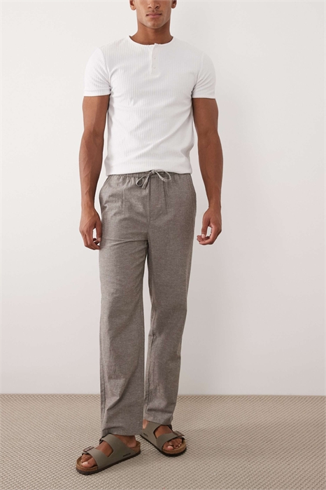 Брюки свободного кроя из смешанного льна артикул 153807674