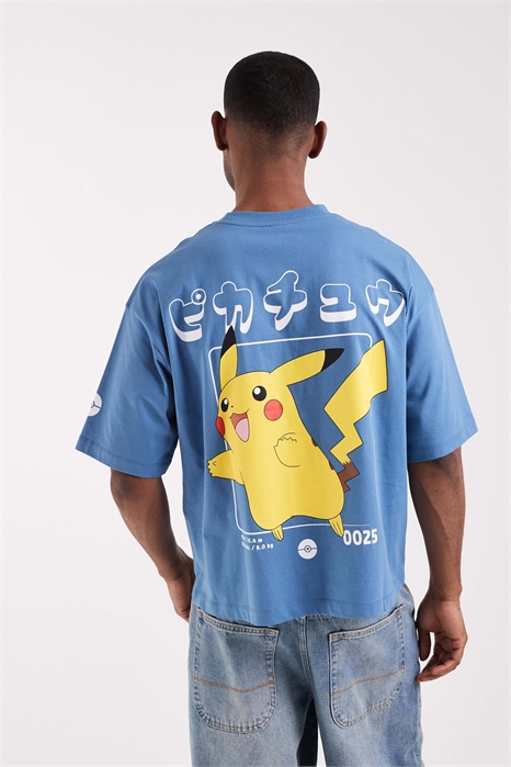 Футболка свободного кроя с принтом Пикачу из «Покемона» артикул 155424267