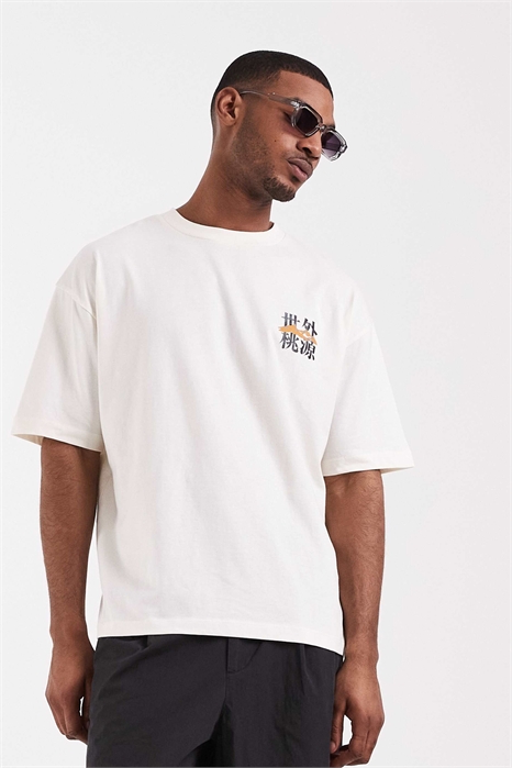 Футболка свободного кроя с надписью артикул 155423856