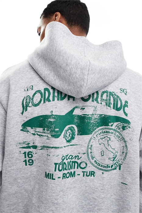 Коробчатая сумка с принтом в виде автомобилей серого цвета артикул 152665338