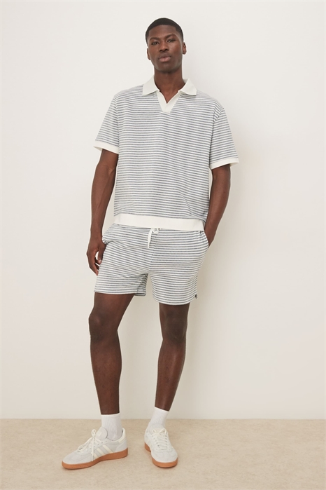 Шорты в полоску с узором из полустолбиков артикул 145573055