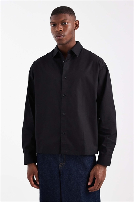 Рубашка свободного кроя из поплина артикул 154135624