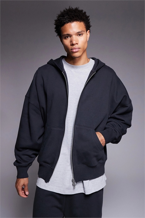 Худи премиум-класса с большим размером и застежкой-молнией на всю длину артикул 151260939