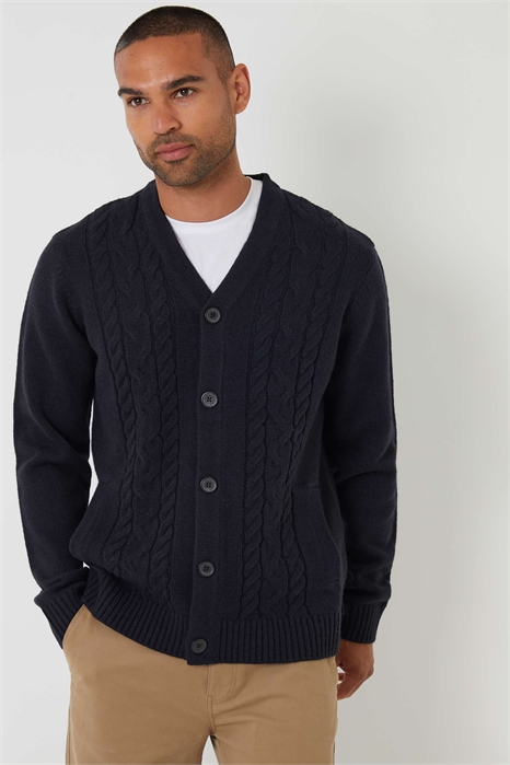 Кардиган с V-образным вырезом и вязаными узорами артикул 151348178