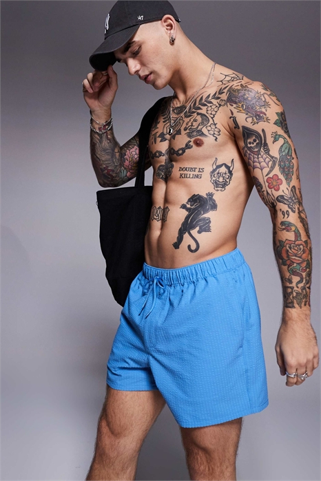 Плавательные шорты из ткани «сирсакер» артикул 140134378