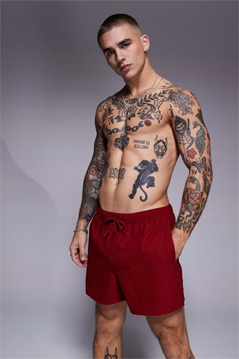 Плавательные шорты из ткани «сирсакер» артикул 140134385