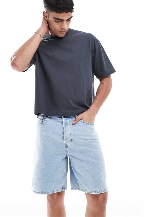 Шорты из джинсовой ткани свободного кроя артикул 140437450