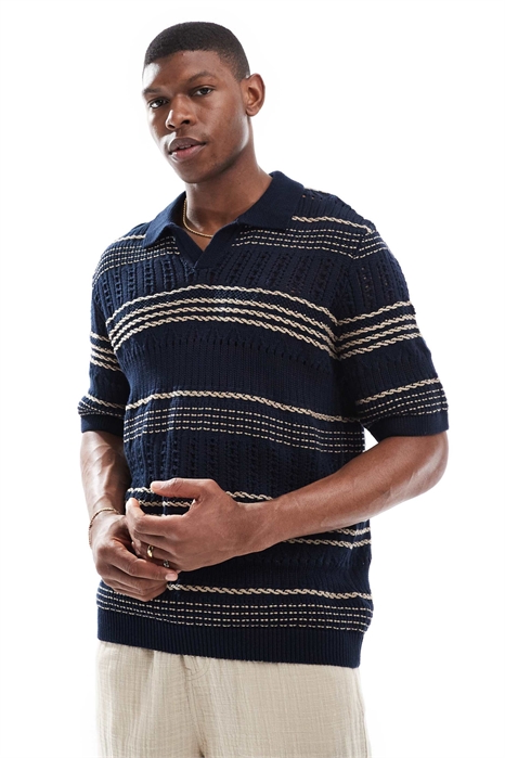 Поло свободного кроя из открытого трикотажа артикул 143314814