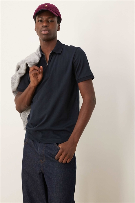 Поло с полузастежкой-молнией артикул 129176119