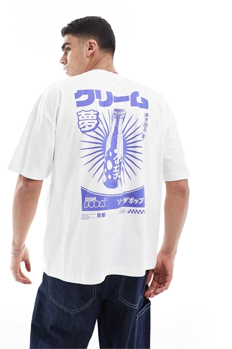 Футболка свободного кроя с принтом в виде напитков артикул 141219329