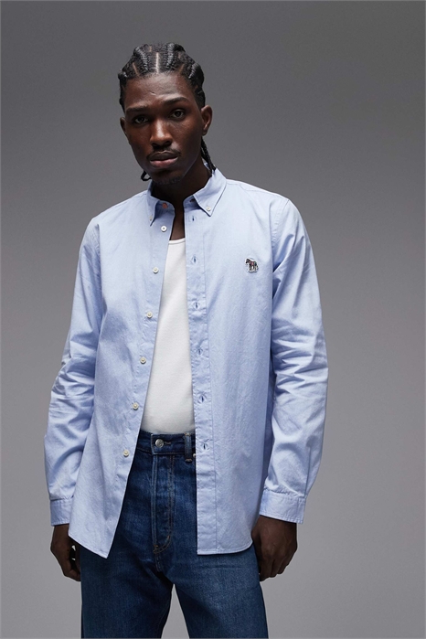 Льняная рубашка с длинными рукавами и приталенным кроем артикул 154213255