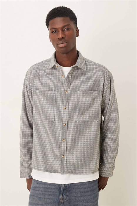 Рубашка из фланели с крупным клетчатым узором под шерсть артикул 147329277
