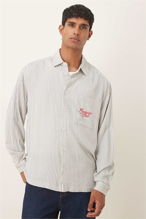 Рубашка свободного кроя с вышивкой артикул 149425329