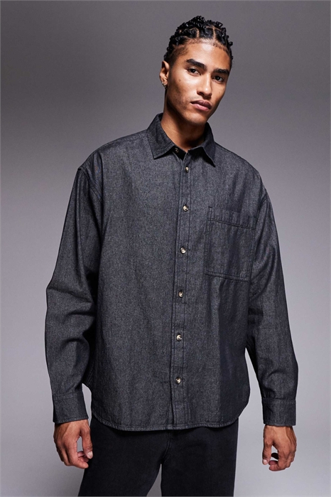 Джинсовая рубашка свободного кроя 90-х годов артикул 149276311