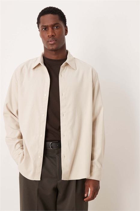 Рубашка из мягкой ткани с непринужденным кроем артикул 153574879