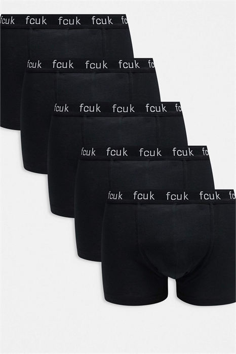 Набор из 5 хлопковых боксеров FCUK с эластичной резинкой артикул 150241849