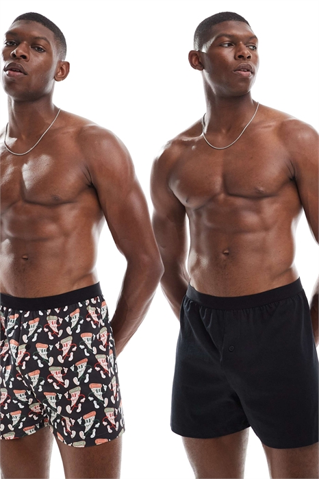 Боксеры, 2 шт. в упаковке, с рисунком пиццы артикул 143591314