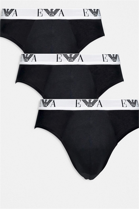 Три пары трусов с контрастным логотипом артикул 148999303