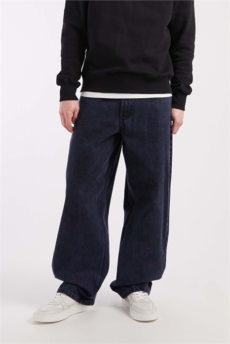 Check-5 — широкие джинсовые брюки из перекрашенного денима, средне-синего цвета артикул 154753955