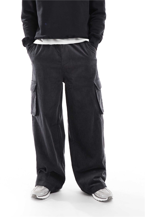 Широкие брюки-карго из вельвета артикул 149634882