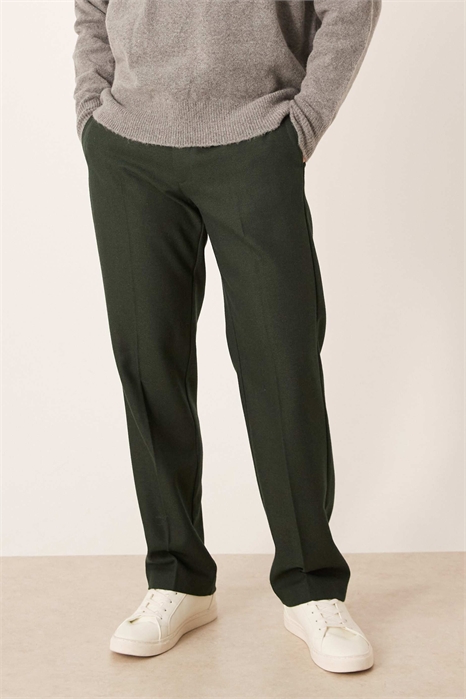 Стильные брюки с прямыми брючинами из шерсти артикул 148416125