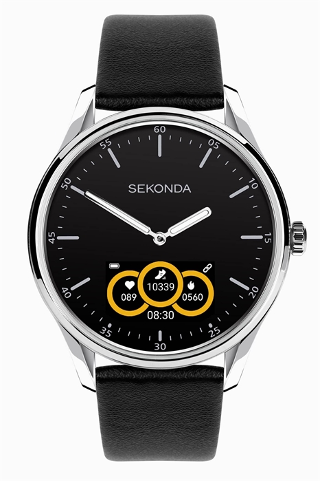 Гибридные часы Sekonda с круглым циферблатом диаметром 45 мм, серебристого цвета артикул 149071094