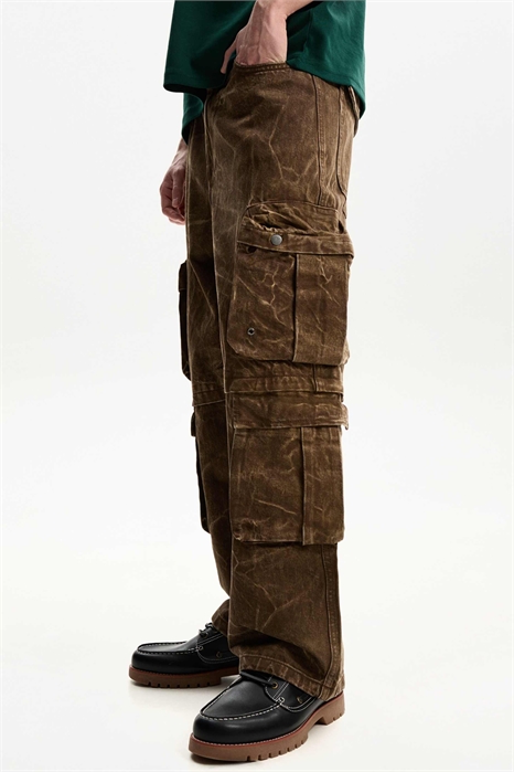 Штаны-багги из ткани с кислотным окрасом, подходящие для любого стиля артикул 150509513