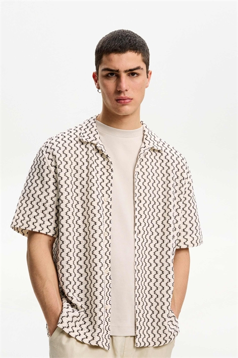 Рустикальная рубашка с короткими рукавами артикул 149665324