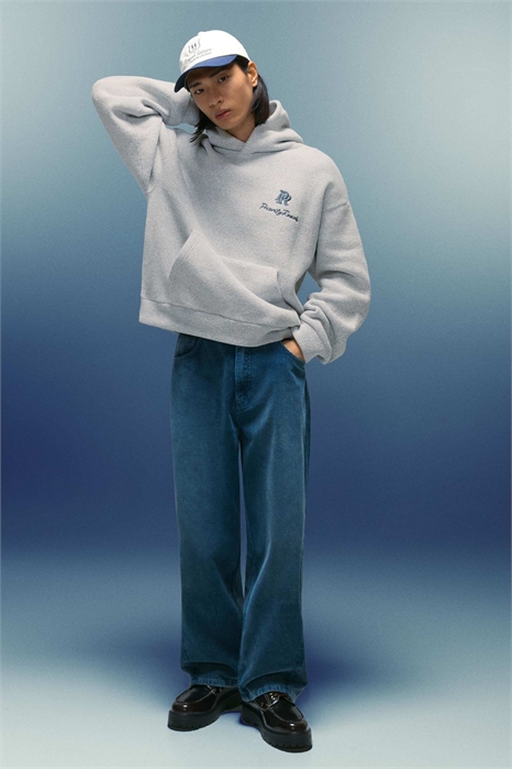 Худи с капюшоном прямого кроя с принтом артикул 153345717