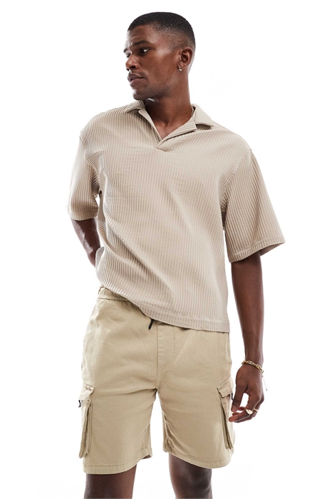 Джоггеры Cargo в стиле «бермуды» бежевого цвета артикул 149664928