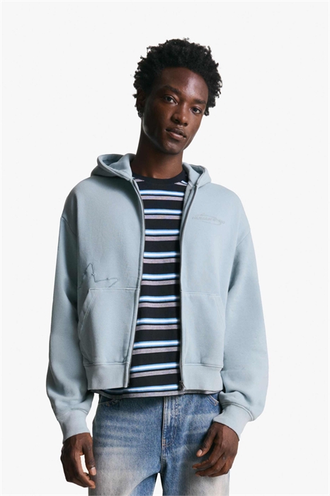 Укороченная толстовка на молнии с вышивкой артикул 151303915