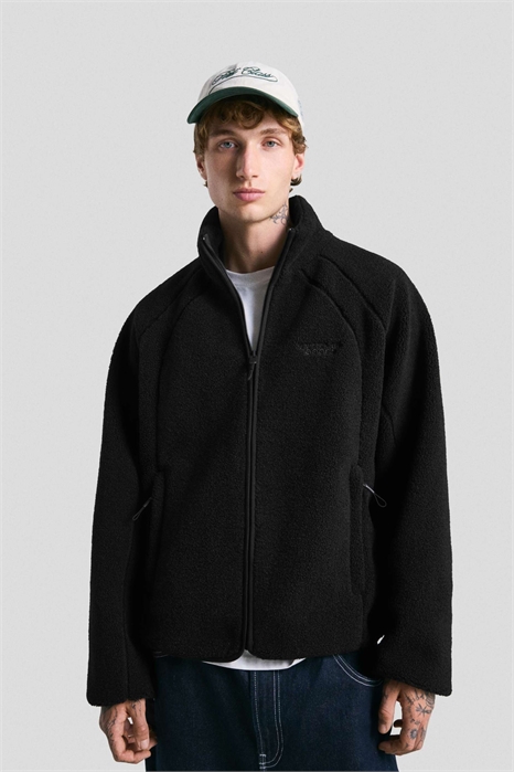 Куртка из искусственной овчины черного цвета артикул 152150952