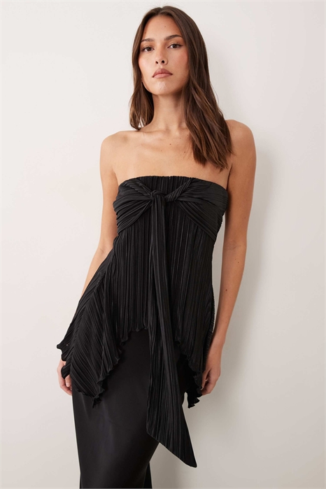 Топ-бандо с плиссировкой и скрученным верхом артикул 156527836