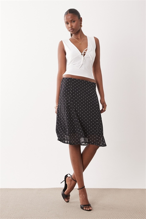 Средней длины юбка-карандаш из сетчатого материала с низкой талией и вставками co-ord артикул 156132826